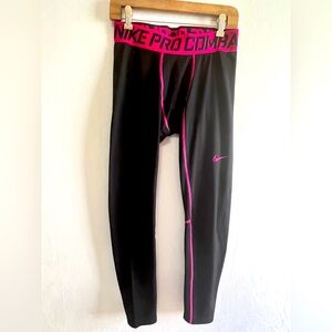 Nike Pro Combat Men’s Black and Pink Compression Leggings Size XXL